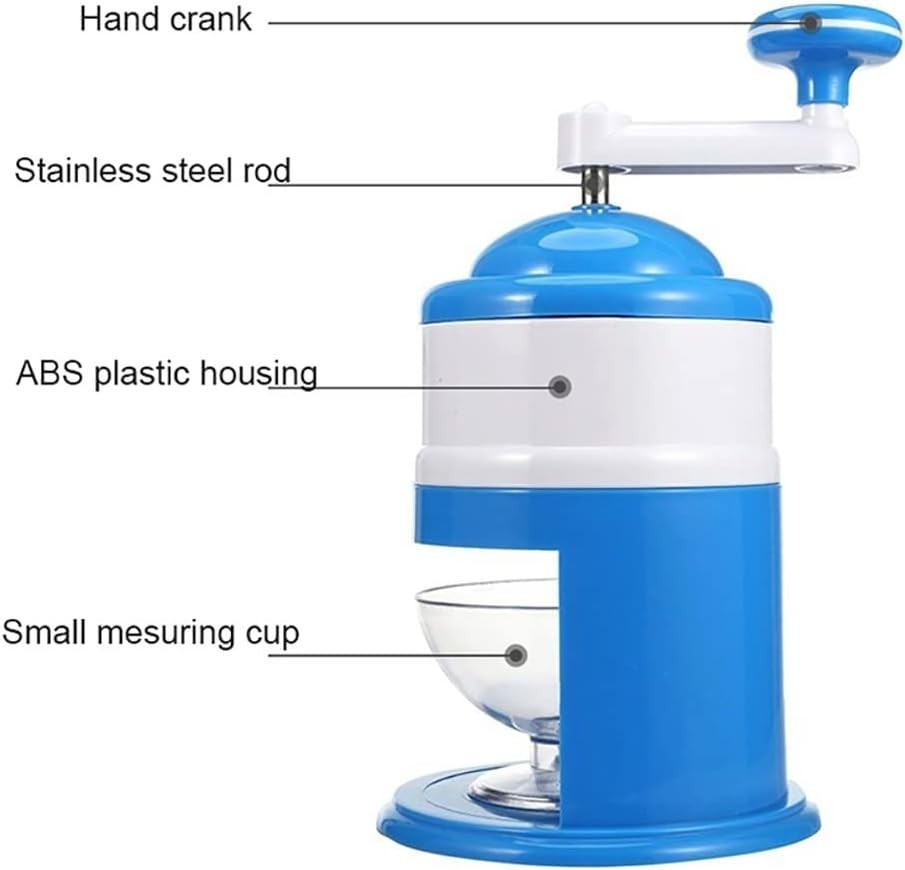 Manual Ice Crusher Hand Crank Snow Cone Shaved Ice Maker Slush Machine