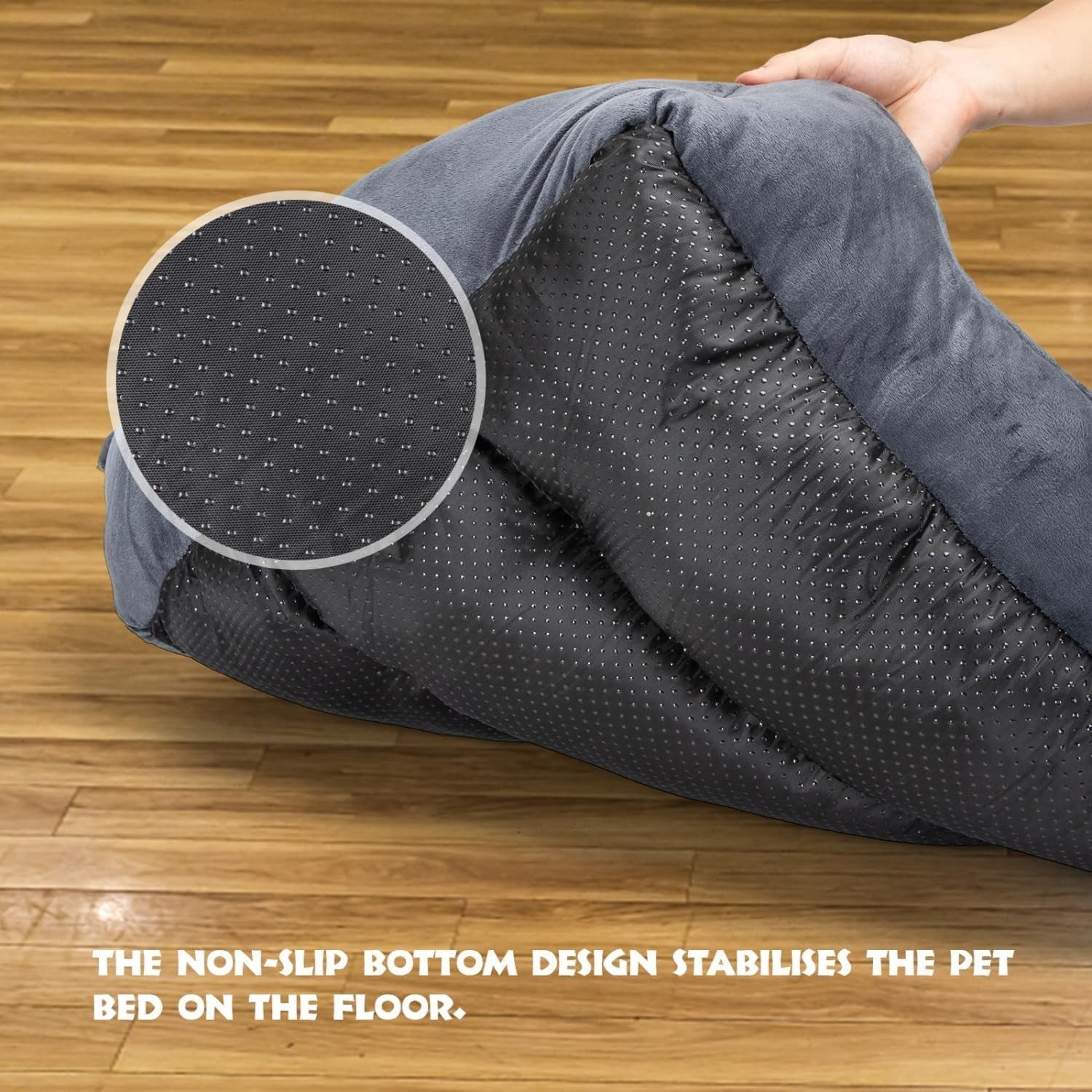Extra Large Dog Bed 87x77x20cm Plush Washable Non Slip Grey