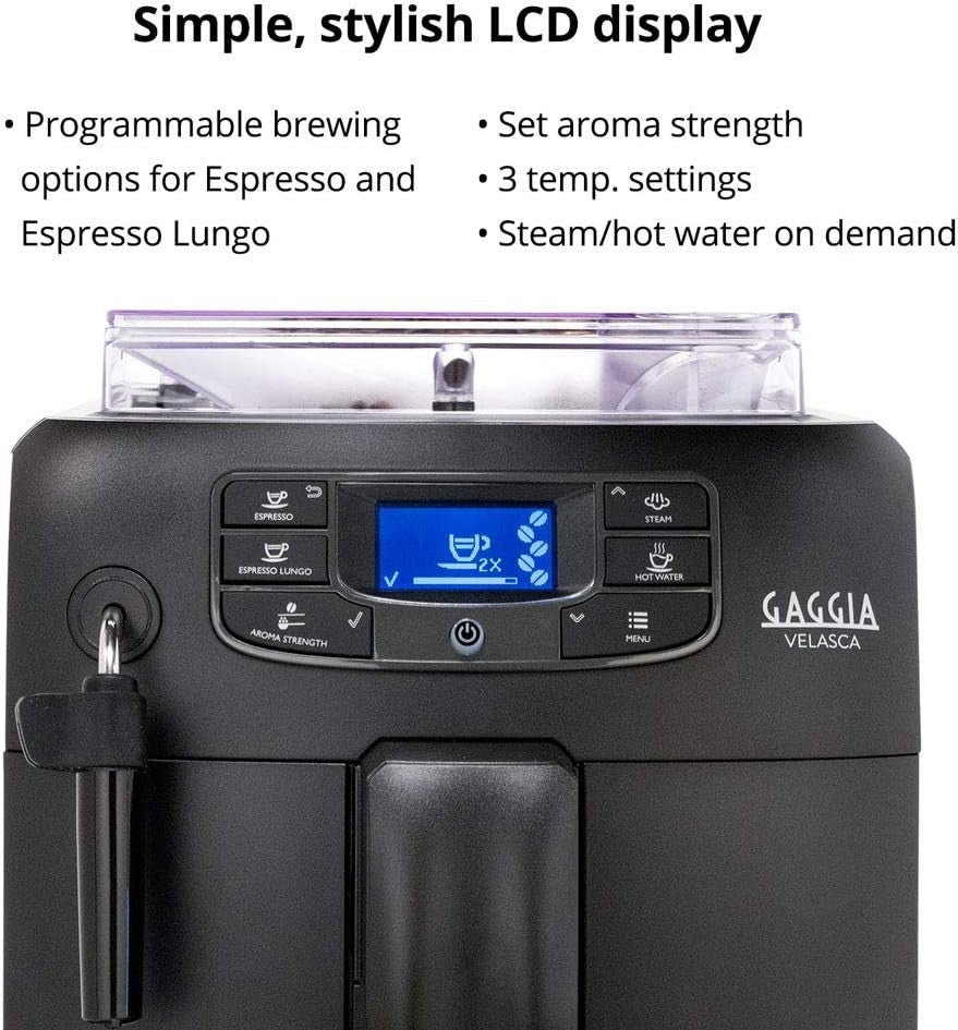 Automatic Bean-to-Cup Coffee Machine 1400W Steam Wand Front Tank Black