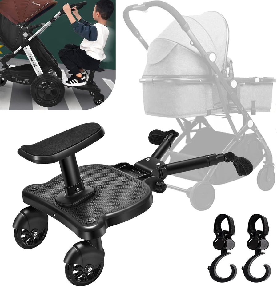 Universal Buggy Board with Seat for Stroller Pram 25kg Toddler Ride-On