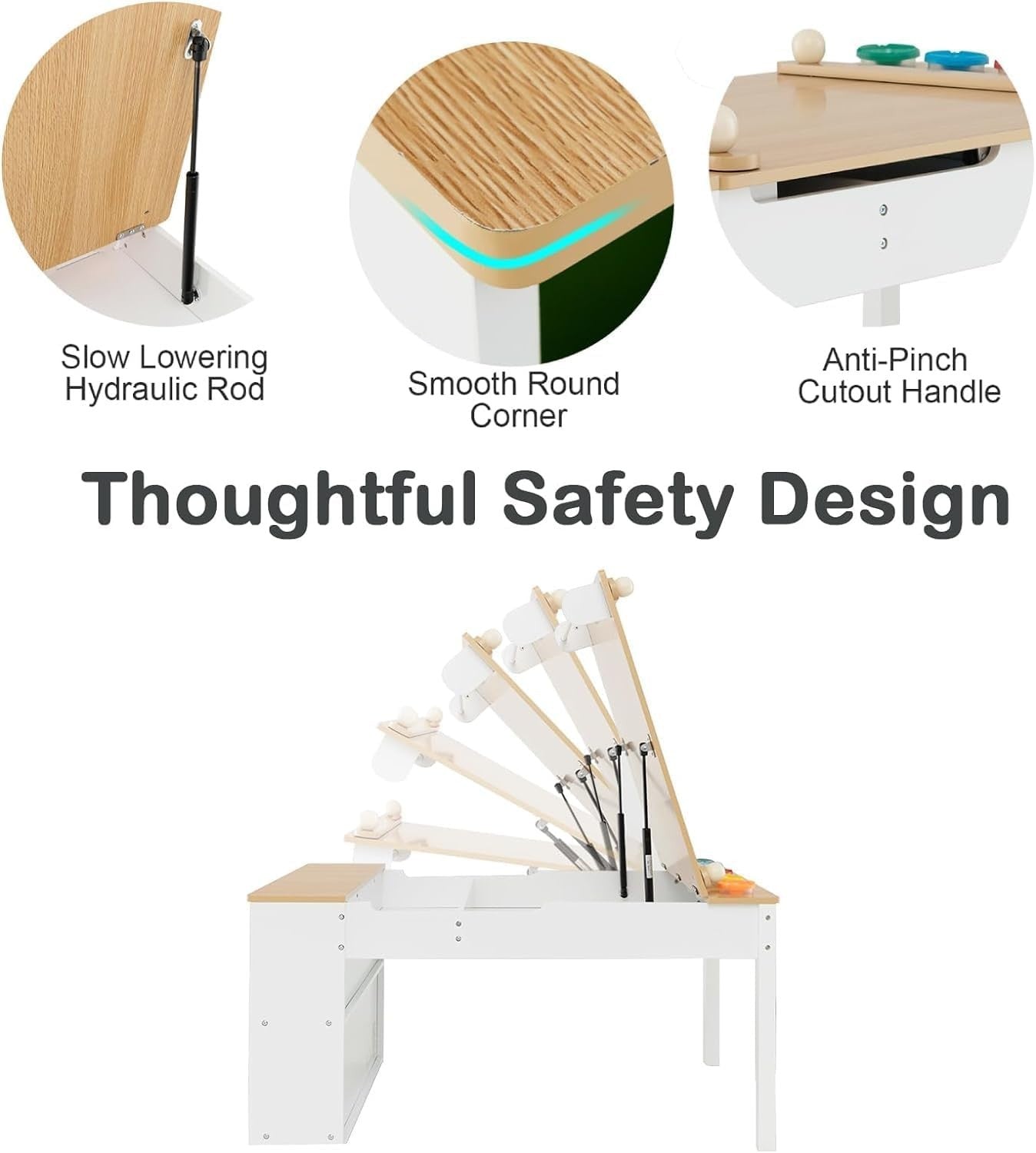 Kids 2-in-1 Art Table & Chair Set with Storage Bins, Paper Roll for Drawing