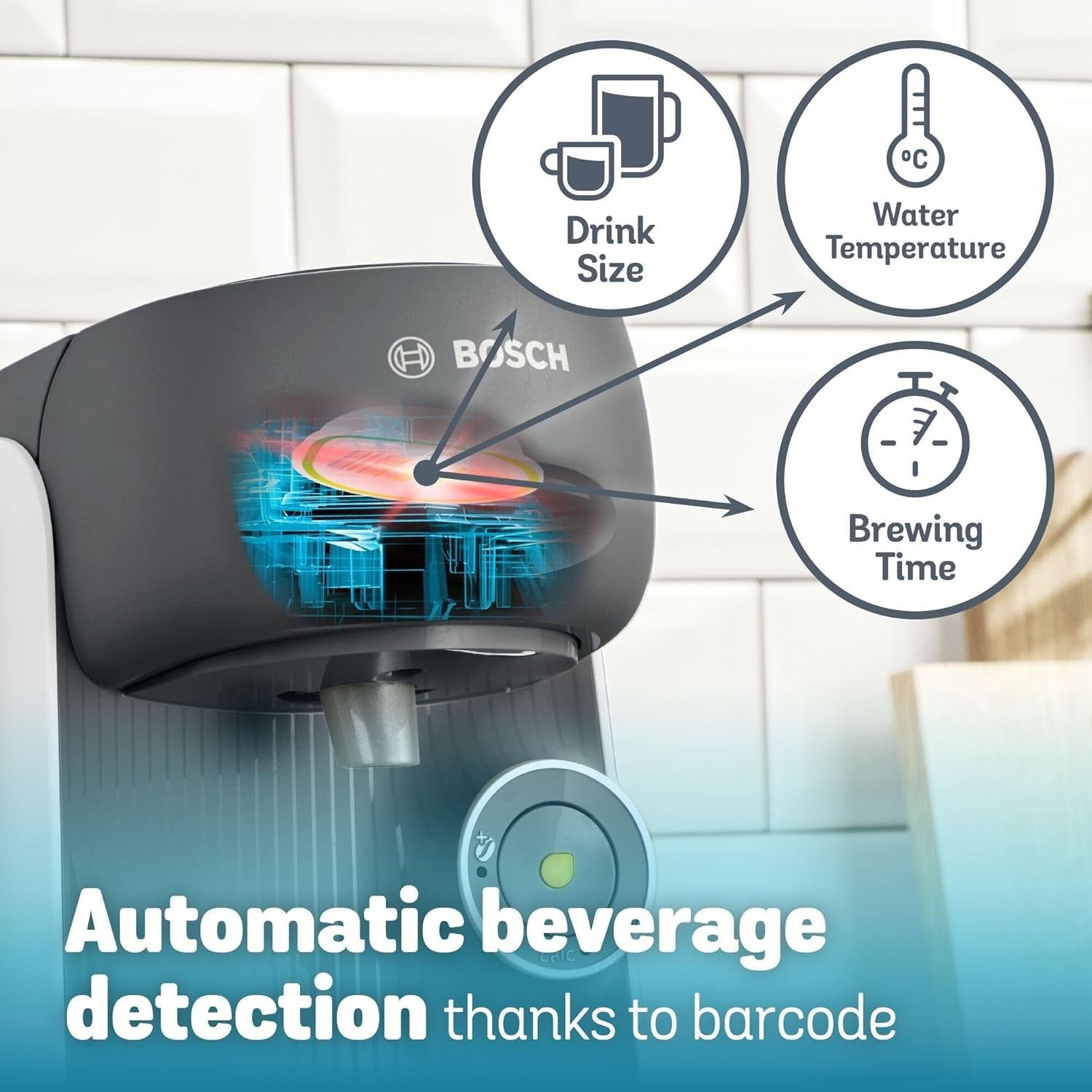 Pod Coffee Machine with Intensity Boost | One-Touch Brewing | Compact 0.7L White