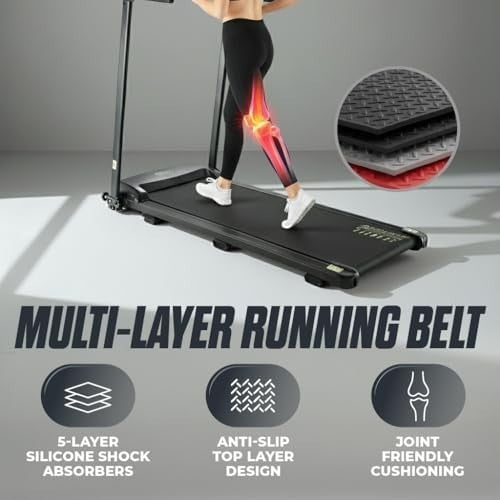 Foldable Home Treadmill 14km/h Quiet Running Machine w/ Incline LED Display USB