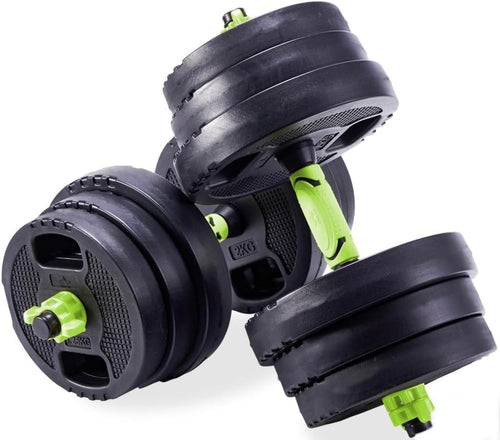 20kg Adjustable Dumbbell Barbell Set 3-in-1 Space-Saving Home Gym Weights
