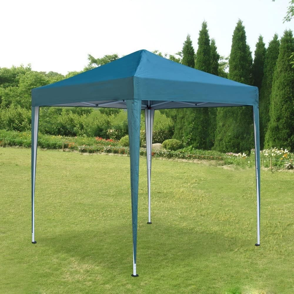 2x2m Green Pop-Up Gazebo Marquee Tent with 4 Polyester Sidewalls Garden Canopy