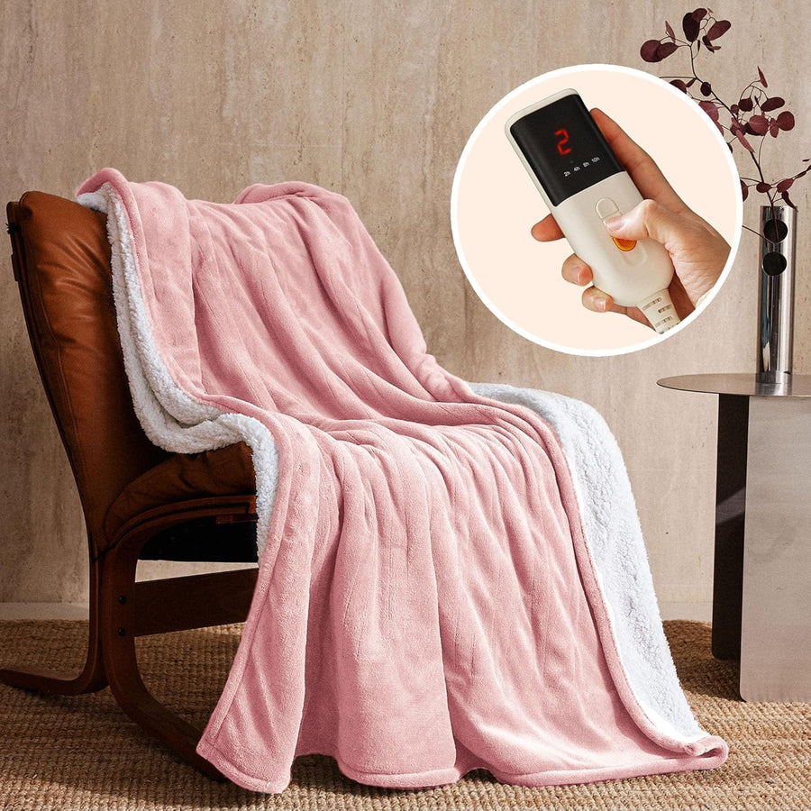 Electric Heated Throw Blanket 130x160cm 6 Heat Timer Washable Sofa Bed