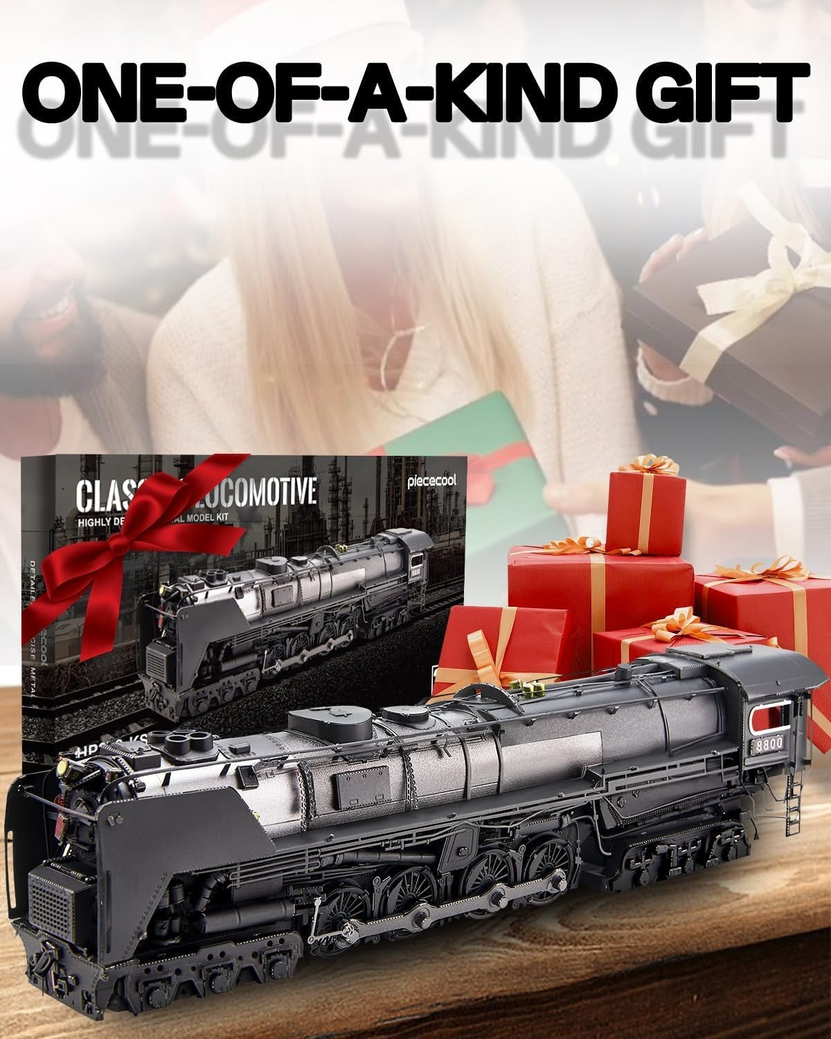 3D Metal Steam Train Puzzle with 448 Pieces – No Glue, Realistic Model