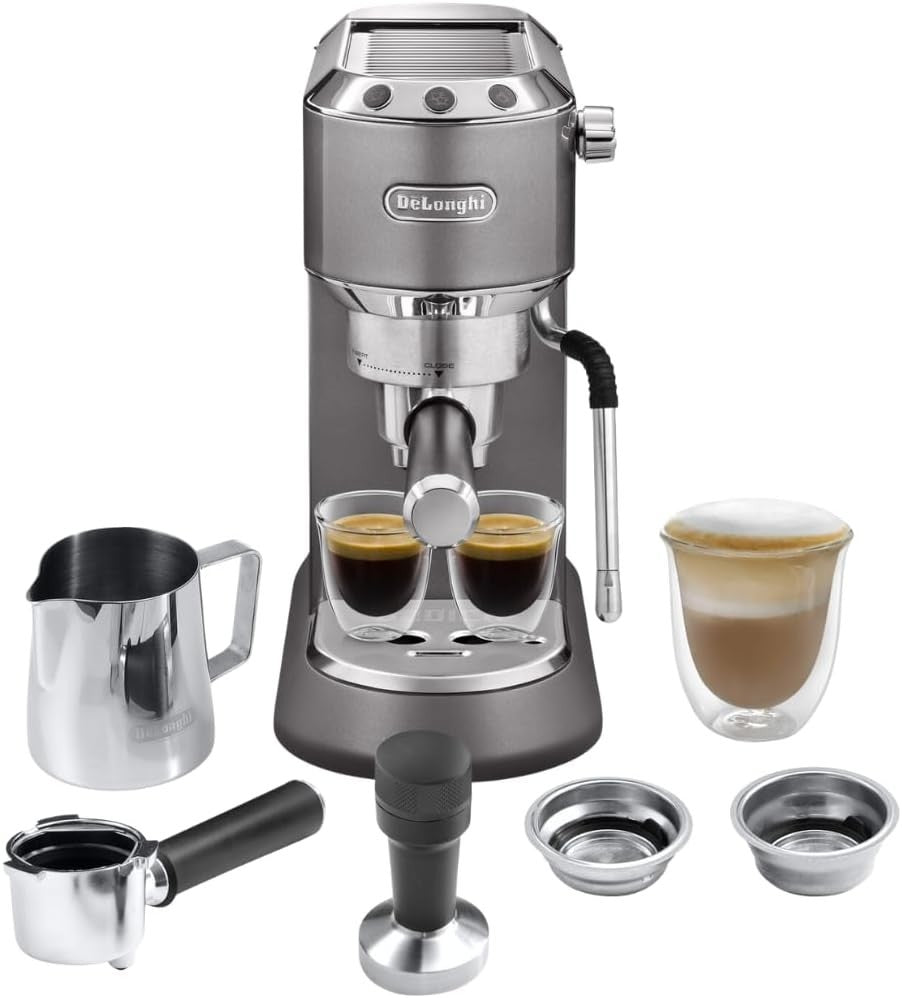 Compact Barista Espresso Machine | 15-Bar Pump | Milk Frother | Slim 15cm Design