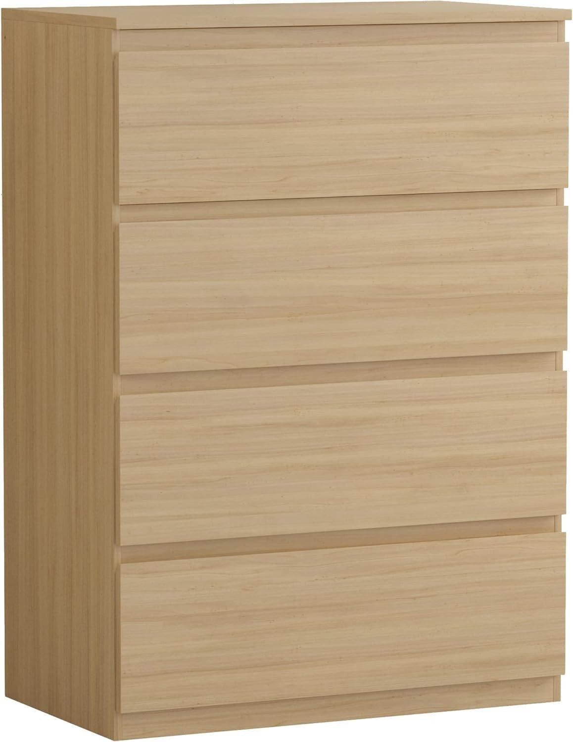 Modern 4 Drawer Chest Pine Wood Storage Unit – Slim Bedroom Dresser