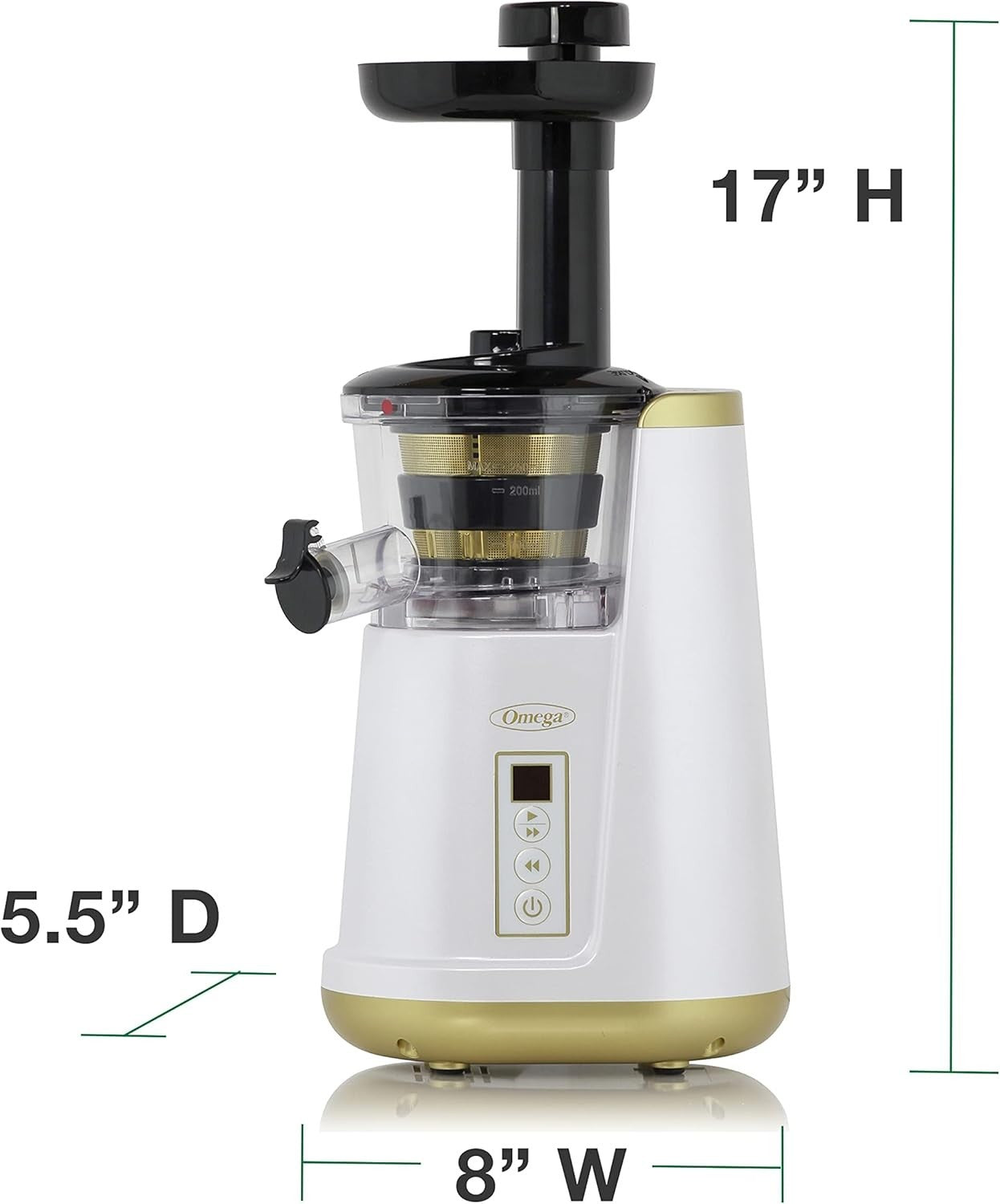 Cold Press Slow Masticating Juicer Vertical Extractor 45–65 RPM White