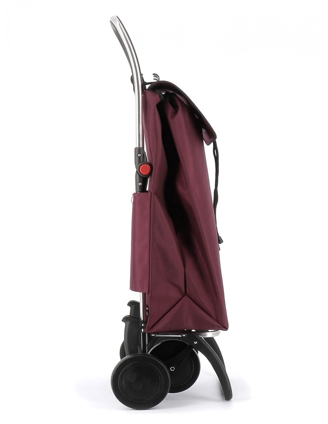 Foldable 4-Wheel Shopping Trolley – Lightweight Aluminium, Bordeaux