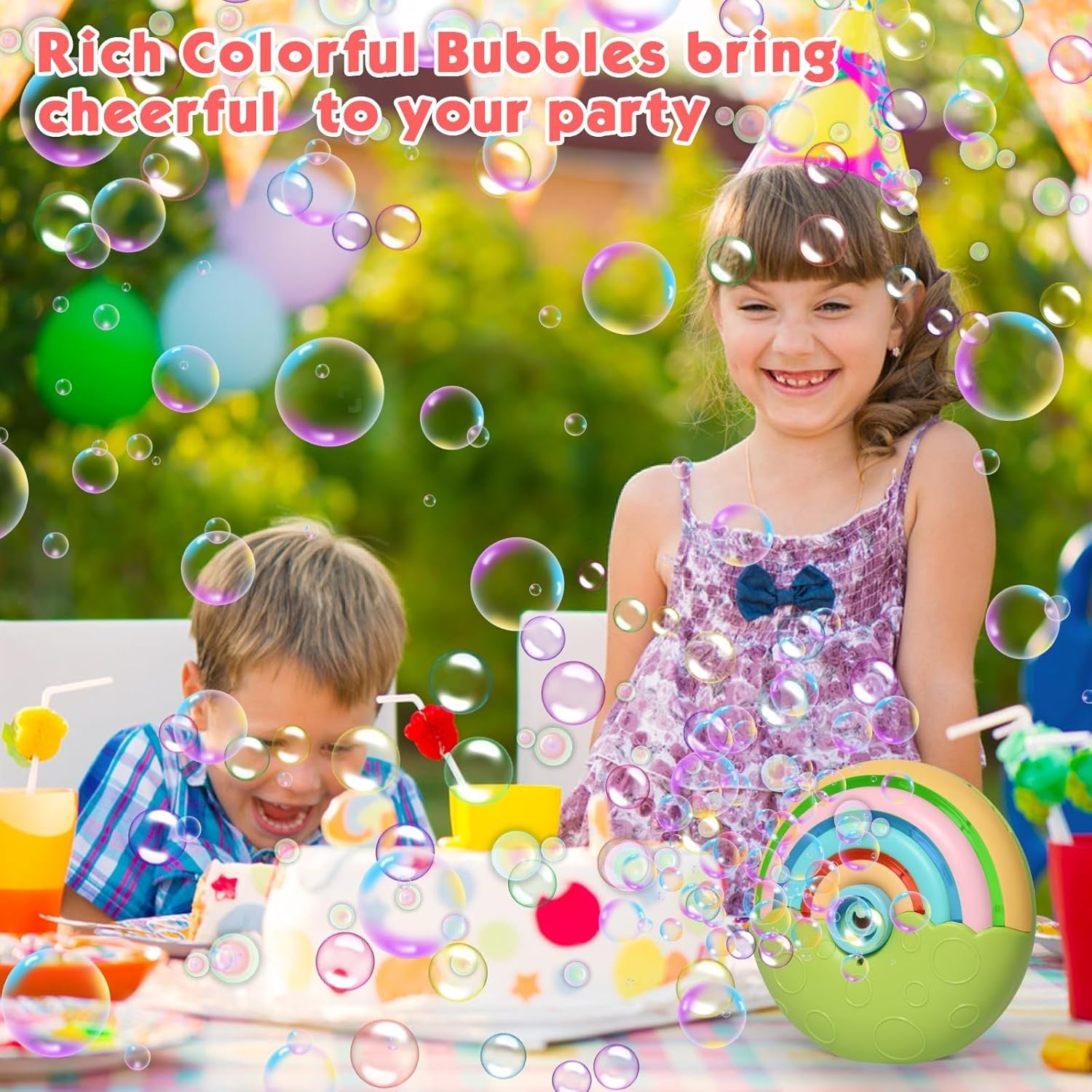 Rainbow Bubble Machine 1500 Bubble With Solution