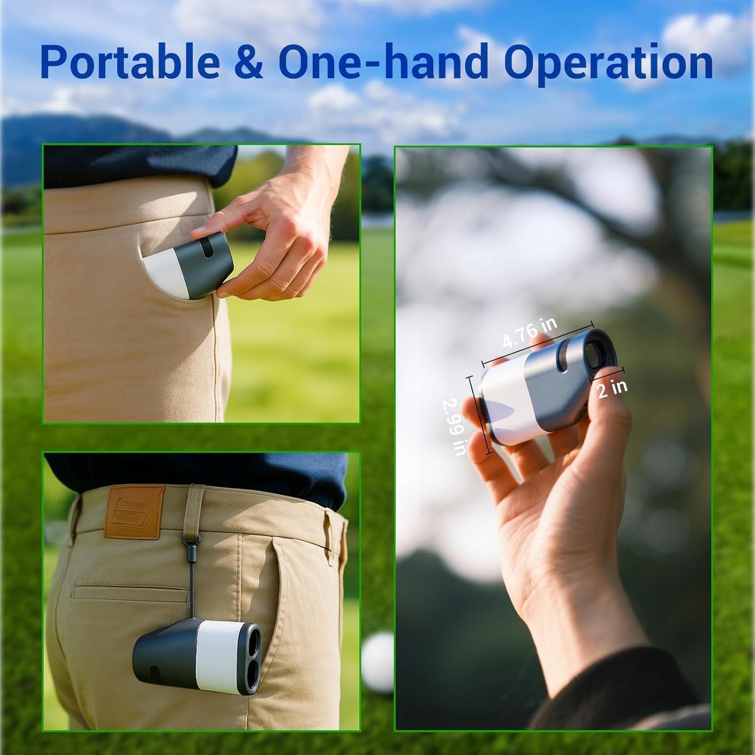 Golf Laser Rangefinder with Slope 1300Y 6X Flag Lock Vibration LCD