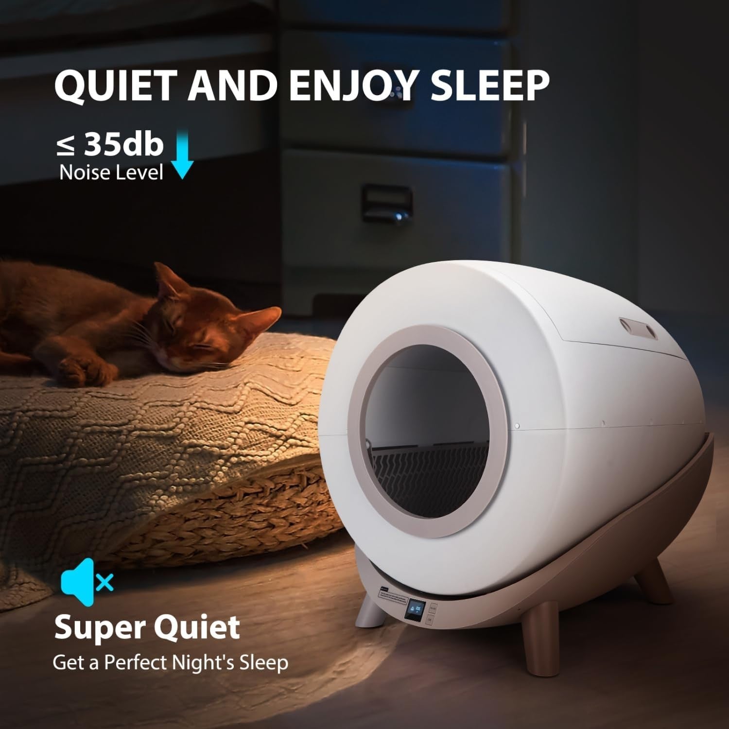 80L Self Cleaning Cat Litter Box App Control Multi Cat Auto Tray