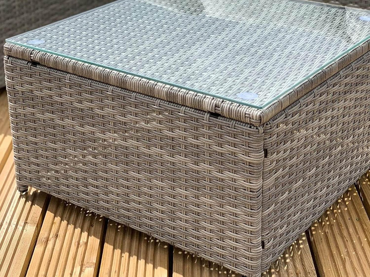 Rattan Garden Corner Sofa Set 4-Piece Outdoor Modular L-Shaped Lounge