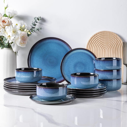 18pc Stoneware Dinner Set Chip Scratch Resistant Dishwasher Microwave Safe