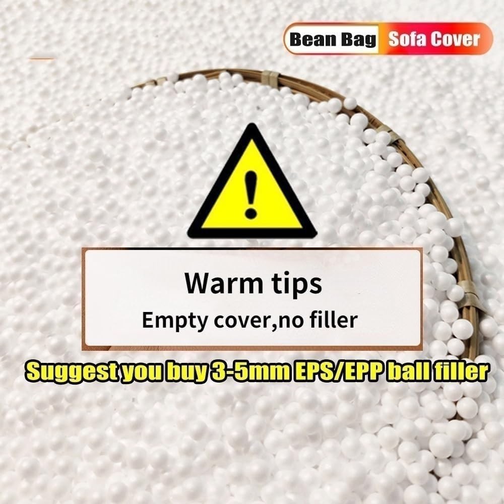 Luxury Faux Leather Bean Bag Cover | Soft, Durable, Easy-Clean Sofa Slipcover