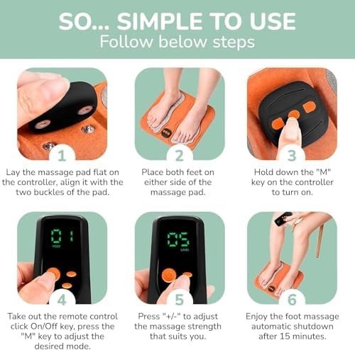 Nooro™ Portable Foot Massager Orange Cordless Pain Relief & Muscle Therapy