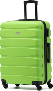 25” Medium Checked Suitcase ABS Hard Shell 4 Wheel Spinner Lock