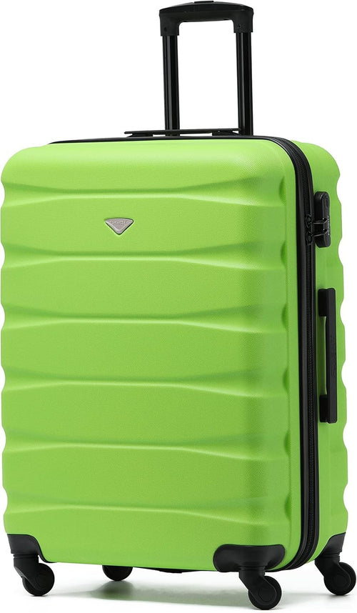 25” Medium Checked Suitcase ABS Hard Shell 4 Wheel Spinner Lock