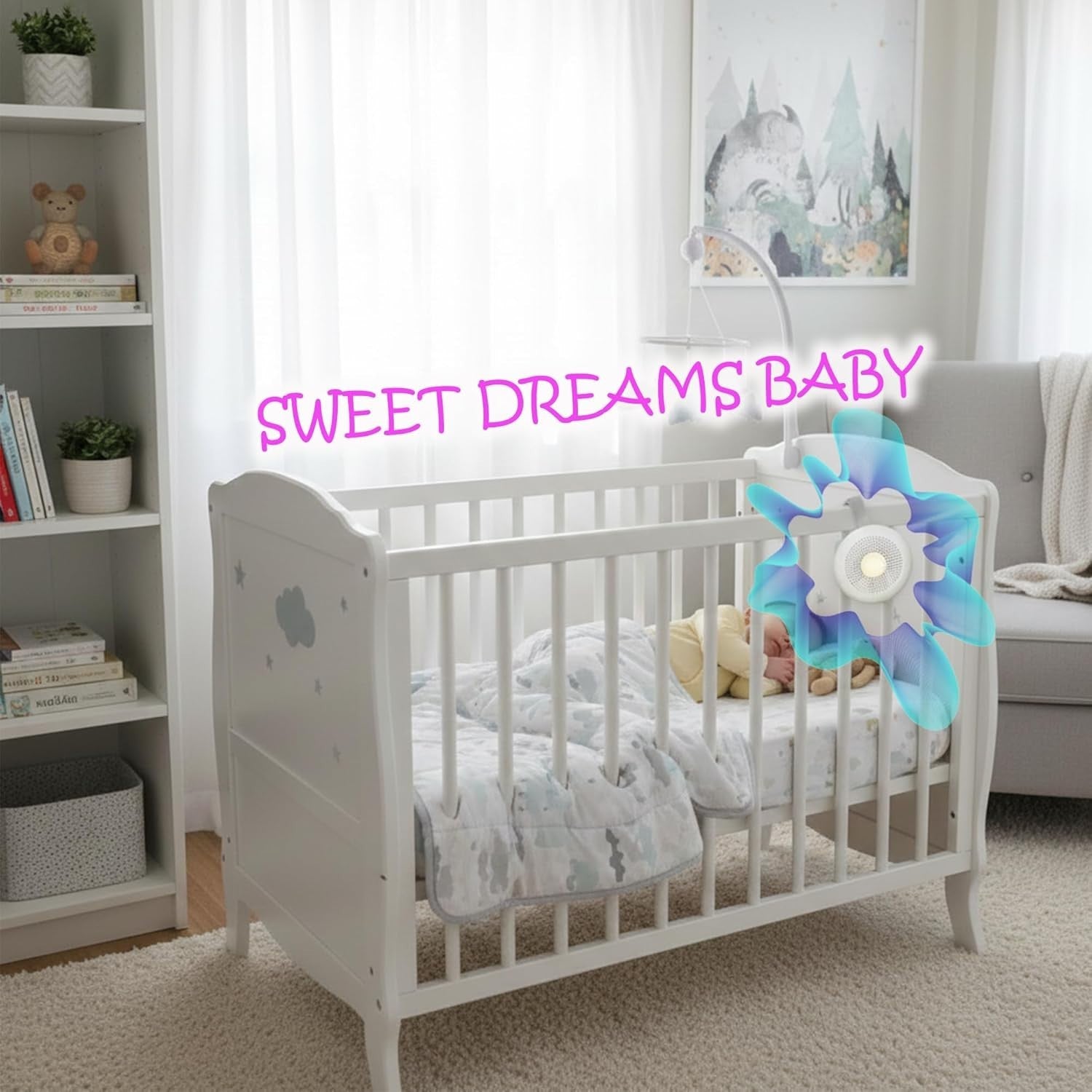 Portable Baby White Noise Machine Cry Sensor Night Light Sleep Aid