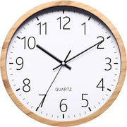 Modern 12 Inch Wooden Wall Clock Silent Non-Ticking Minimalist Home Decor