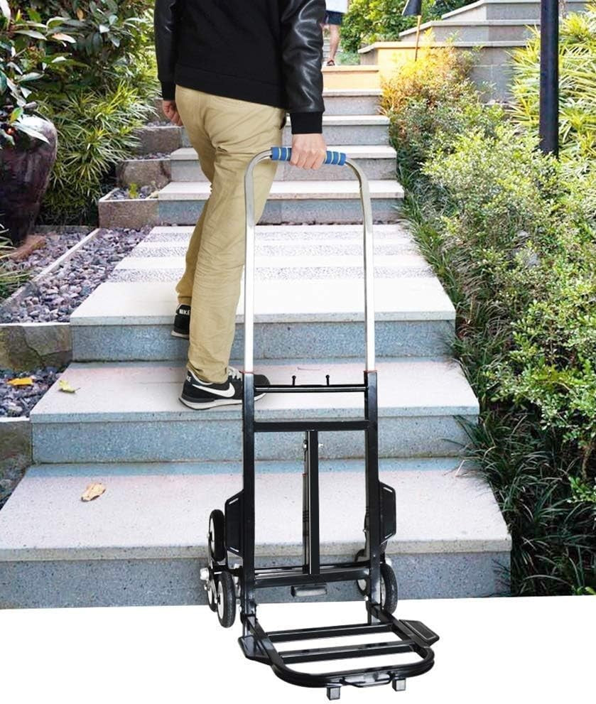 6 Wheel Stair Climbing Hand Truck Folding Trolley Heavy Duty Cart