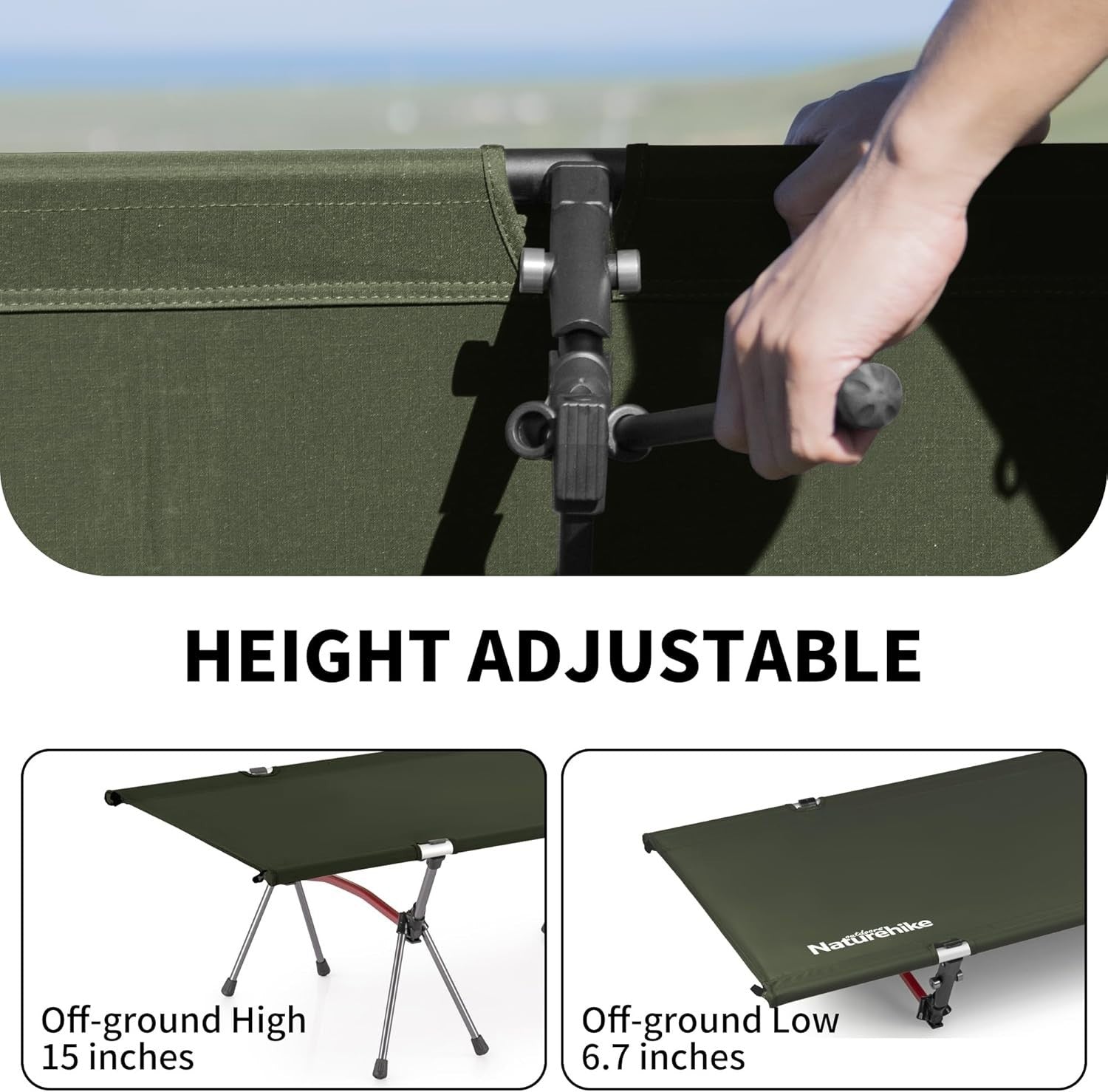 Lightweight Bamboo Folding Picnic Table with Adjustable Height – 80kg Load Capac
