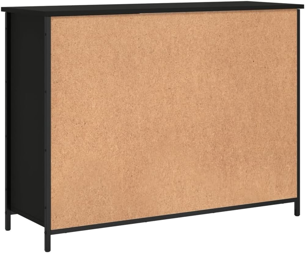 Black Sideboard Storage Cabinet Modern Display Unit for Living Room Hallway