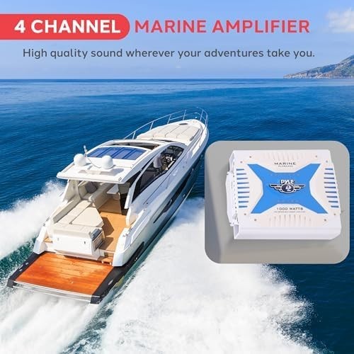 1000W 4-Channel Marine MOSFET Amp PLMRA420 Waterproof Bridgeable