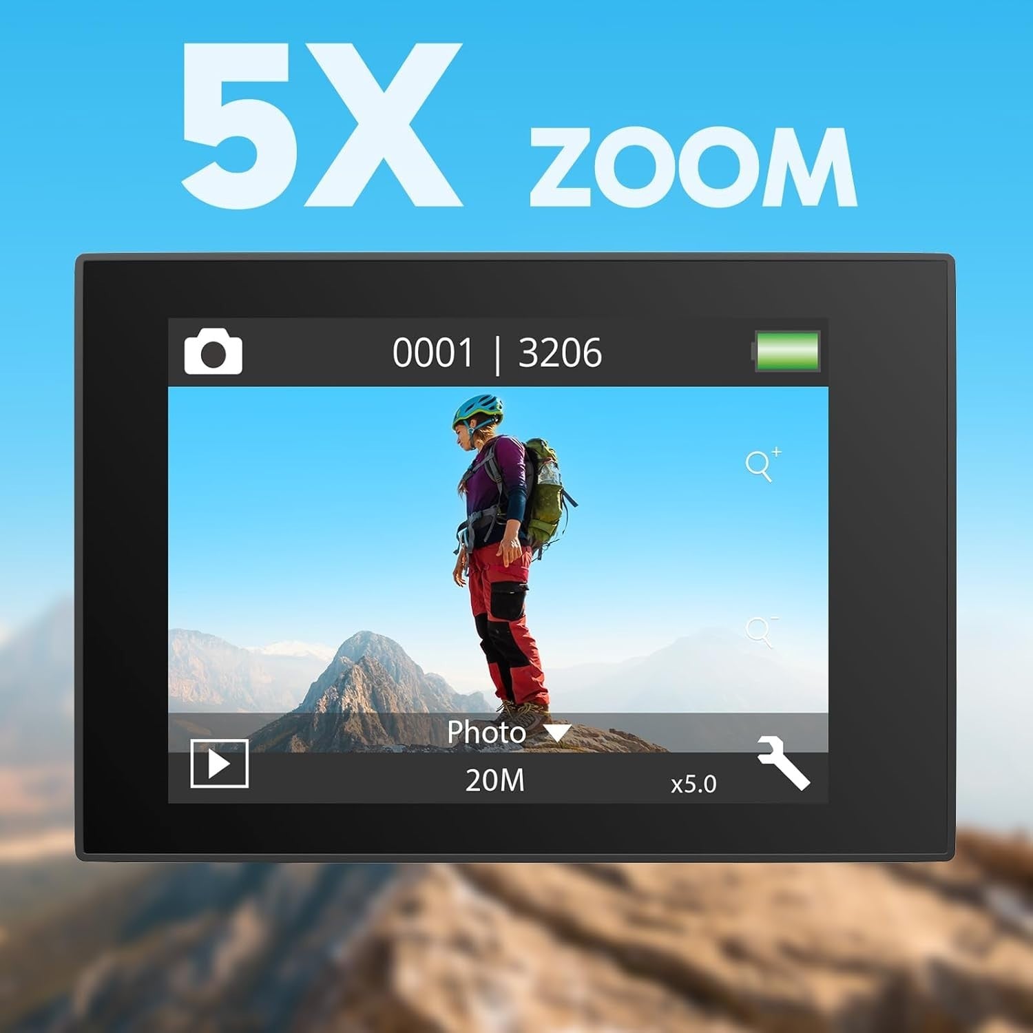4K Action Camera Waterproof 40M WiFi Touchscreen Sports Cam Kit