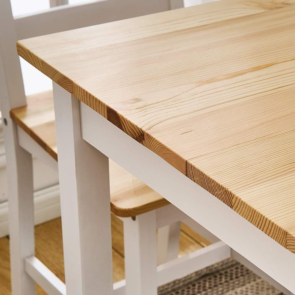 Solid Wooden 2-Seater Dining Table Set | Compact Kitchen Table & Chairs