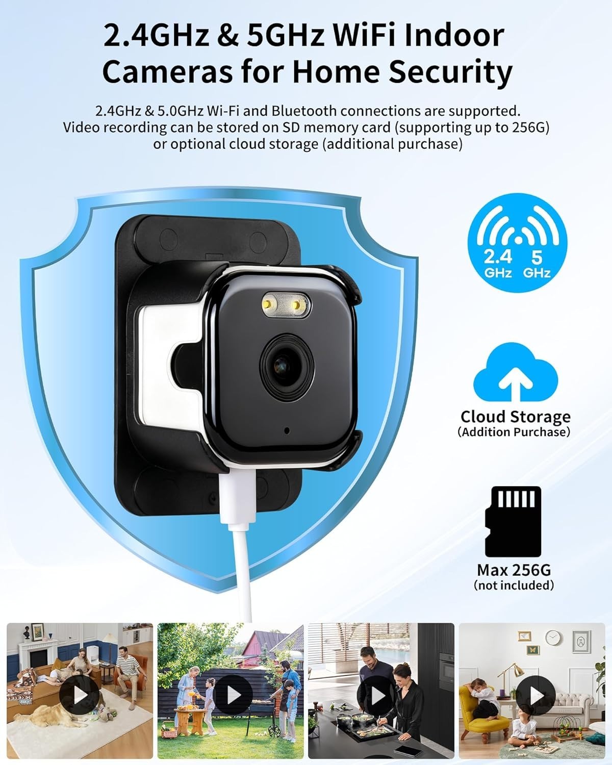 2K Window Security Camera WiFi 5GHz AI Color Night Vision 24/7 HD