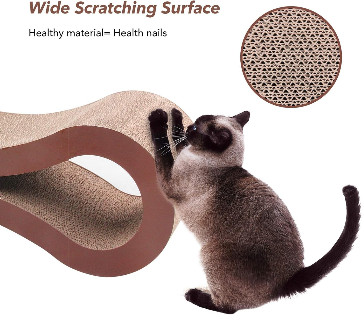 Large Cat Scratching Lounge Cardboard Scratcher Bed w Catnip 67cm