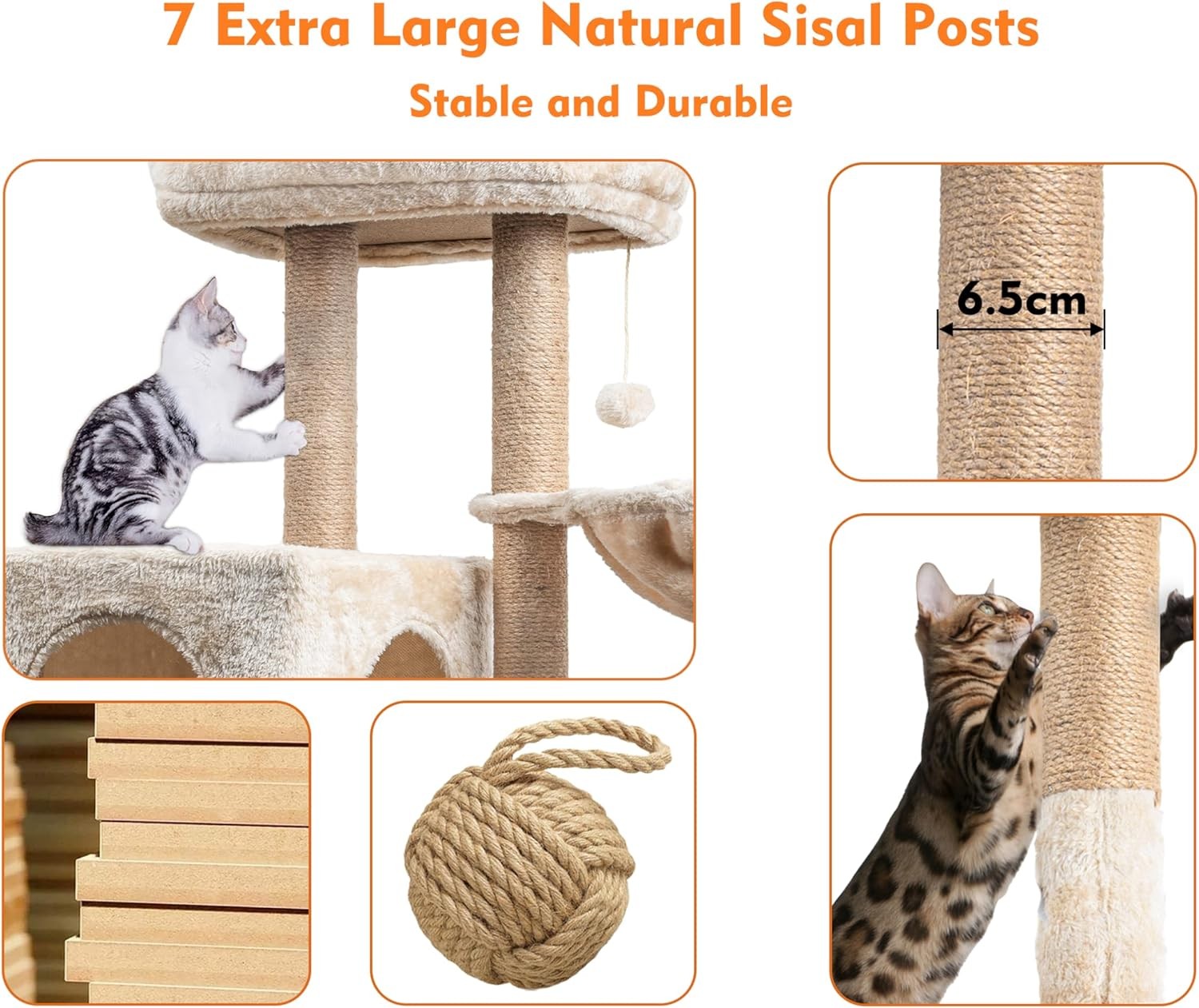 145cm Cat Tree Tower Multi Level Scratching Post Indoor Climber Hammock