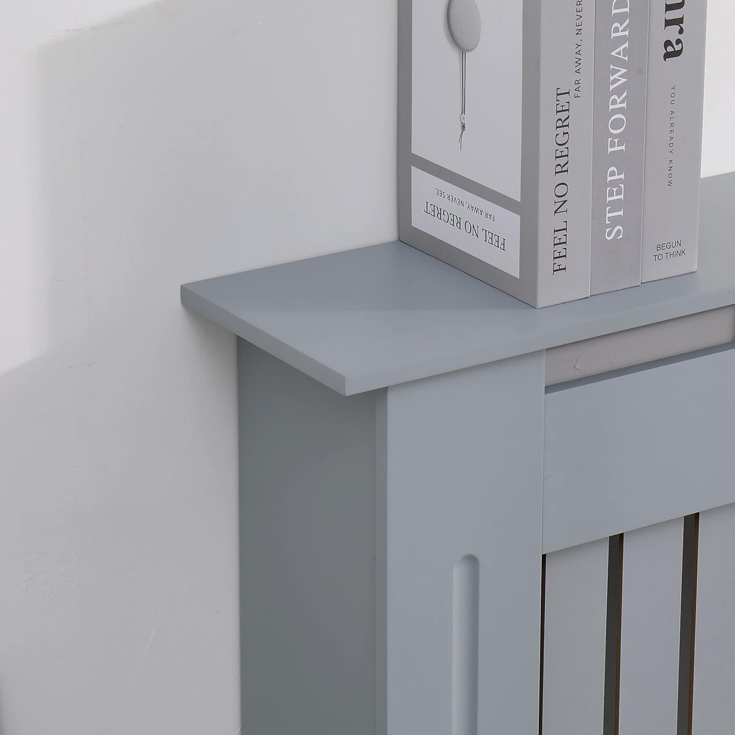 Large Grey Radiator Cover | Modern MDF Vertical Slat Cabinet – Stylish Design