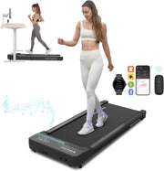Under Desk Walking Treadmill 2-in-1 Jog Run Home Office Compact Fitness