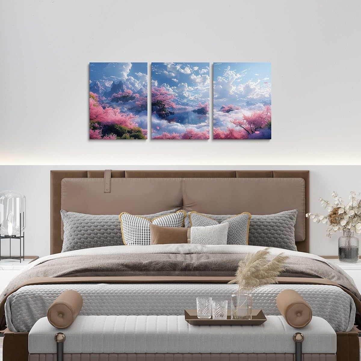 3-Panel Cherry Blossom Wall Art 12"x16" Japanese Framed Prints