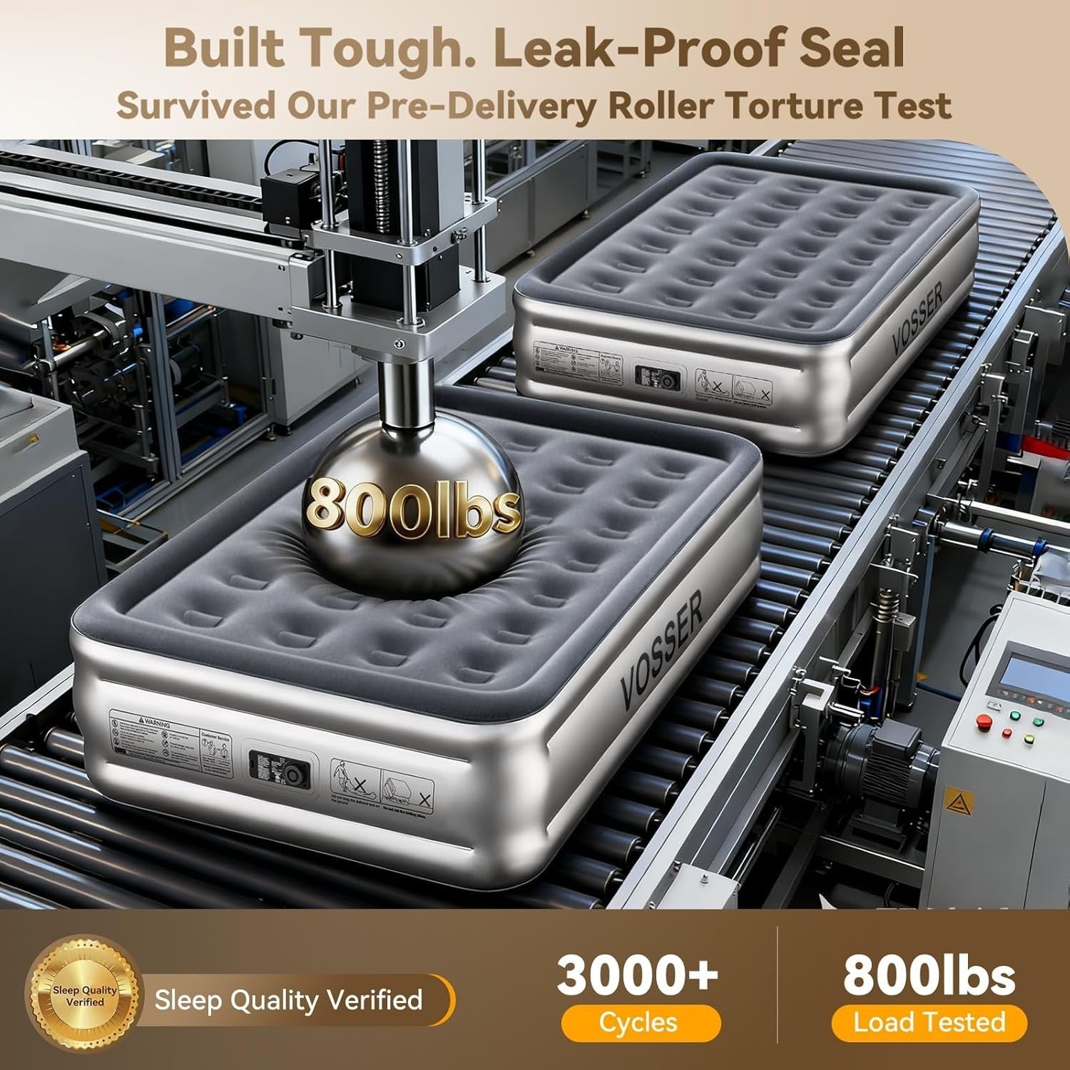 Full Air Mattress Built-In Pump 18” 3 Min Self Inflating Inflatable Bed