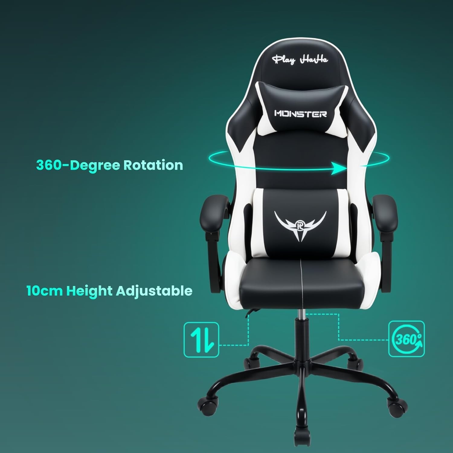 Ergonomic Gaming Chair High Back Racing Desk Chair 150kg PU Leather