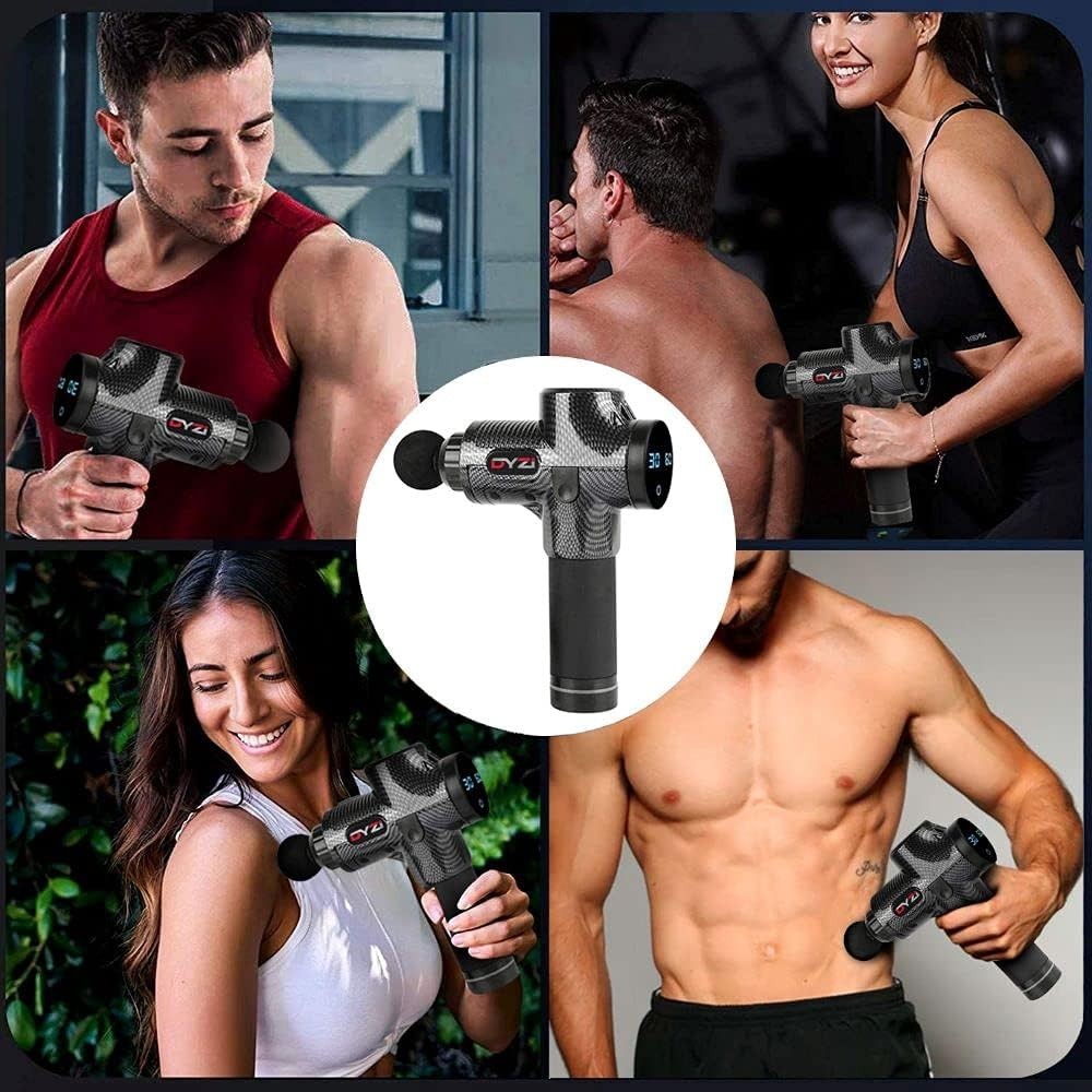 Deep Tissue Massage Gun 30 Speed Percussion Muscle Relief LCD 6 Heads