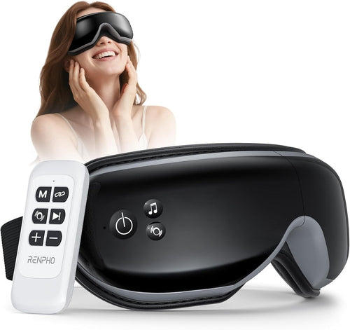 Heated Eye Massager Compression Bluetooth Remote Foldable