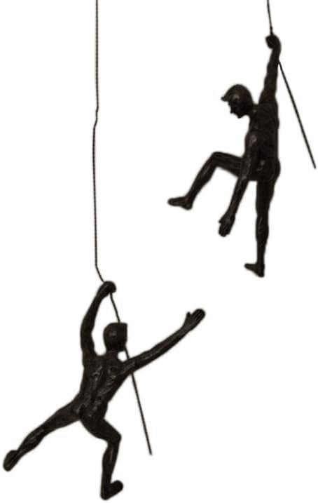 Climbing Man Wall Art Set of 2 Large Rope Sculptures