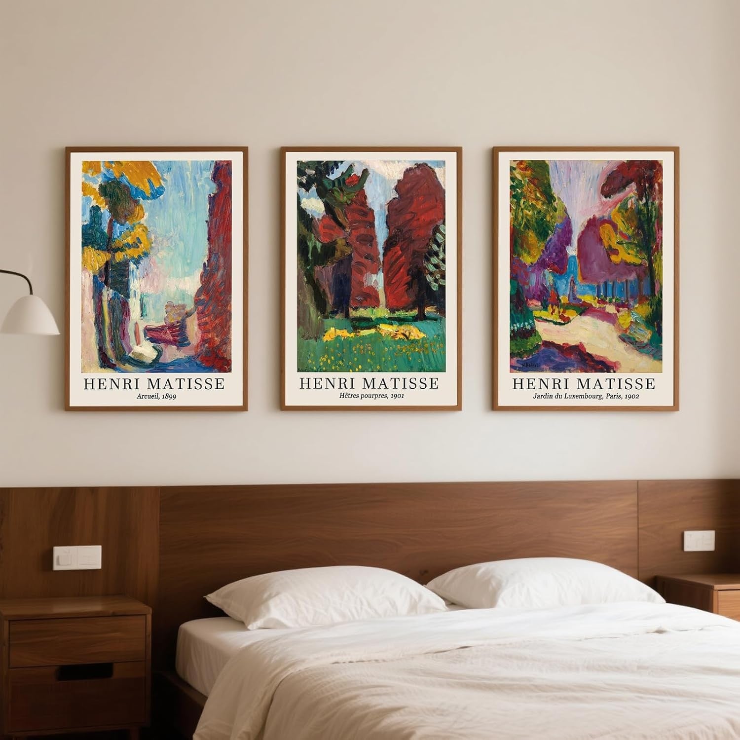 Abstract Landscape Canvas Wall Art Set of 3 Vintage Style Prints 60x90cm