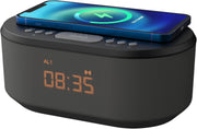 Bedside Alarm Clock Wireless Charger Bluetooth Speaker Radio Dimmable