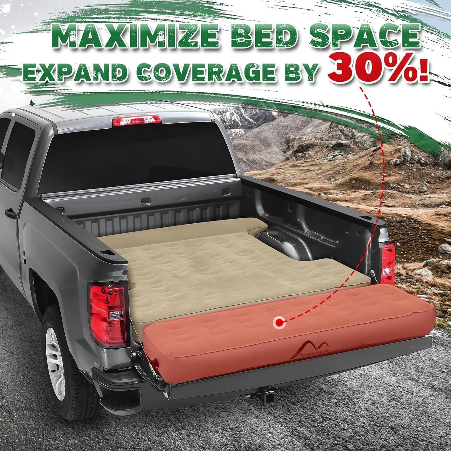 Truck Bed Air Mattress 5.5-5.8ft | Inflatable, Wireless Pump, Portable Camping