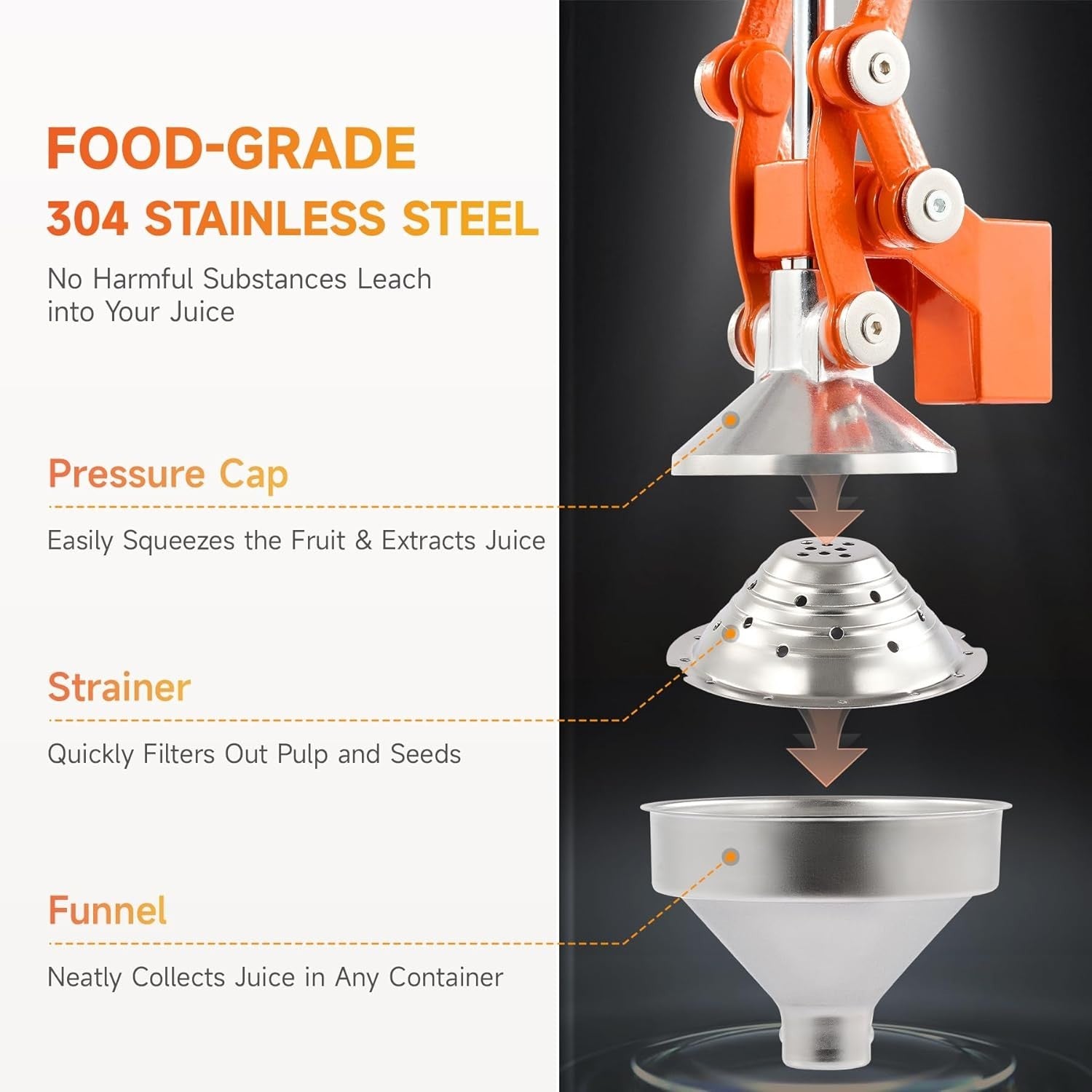 Commercial Manual Citrus Juicer Hand Press Orange Lemon Pomegranate