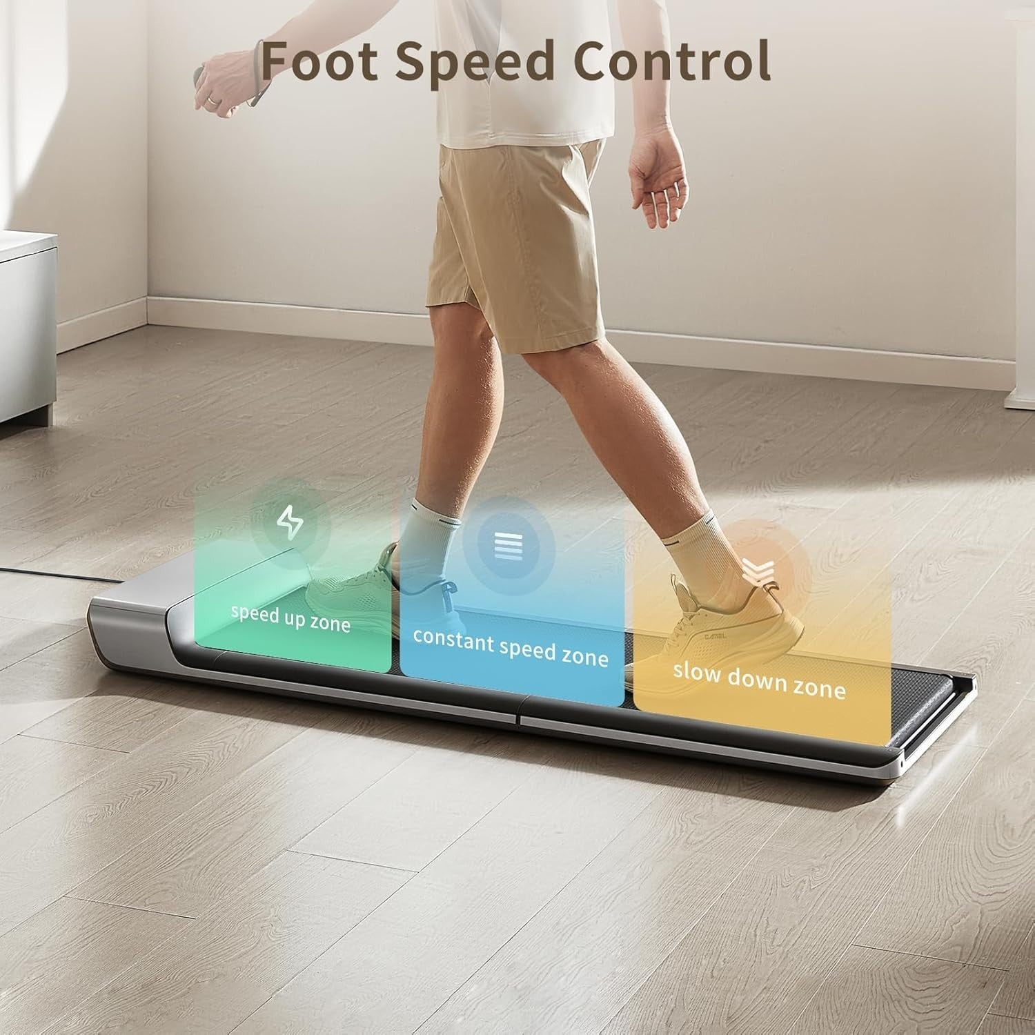 Compact Foldable Under Desk Treadmill 6km/h Home Office Walking Pad