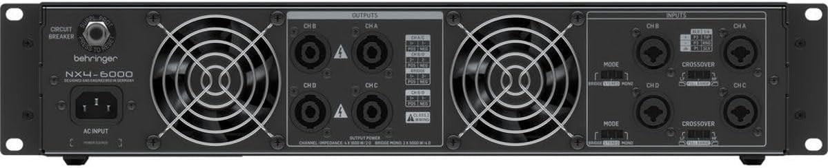 6400W 4-Channel Class-D Power Amplifier NX4-6000 SmartSense