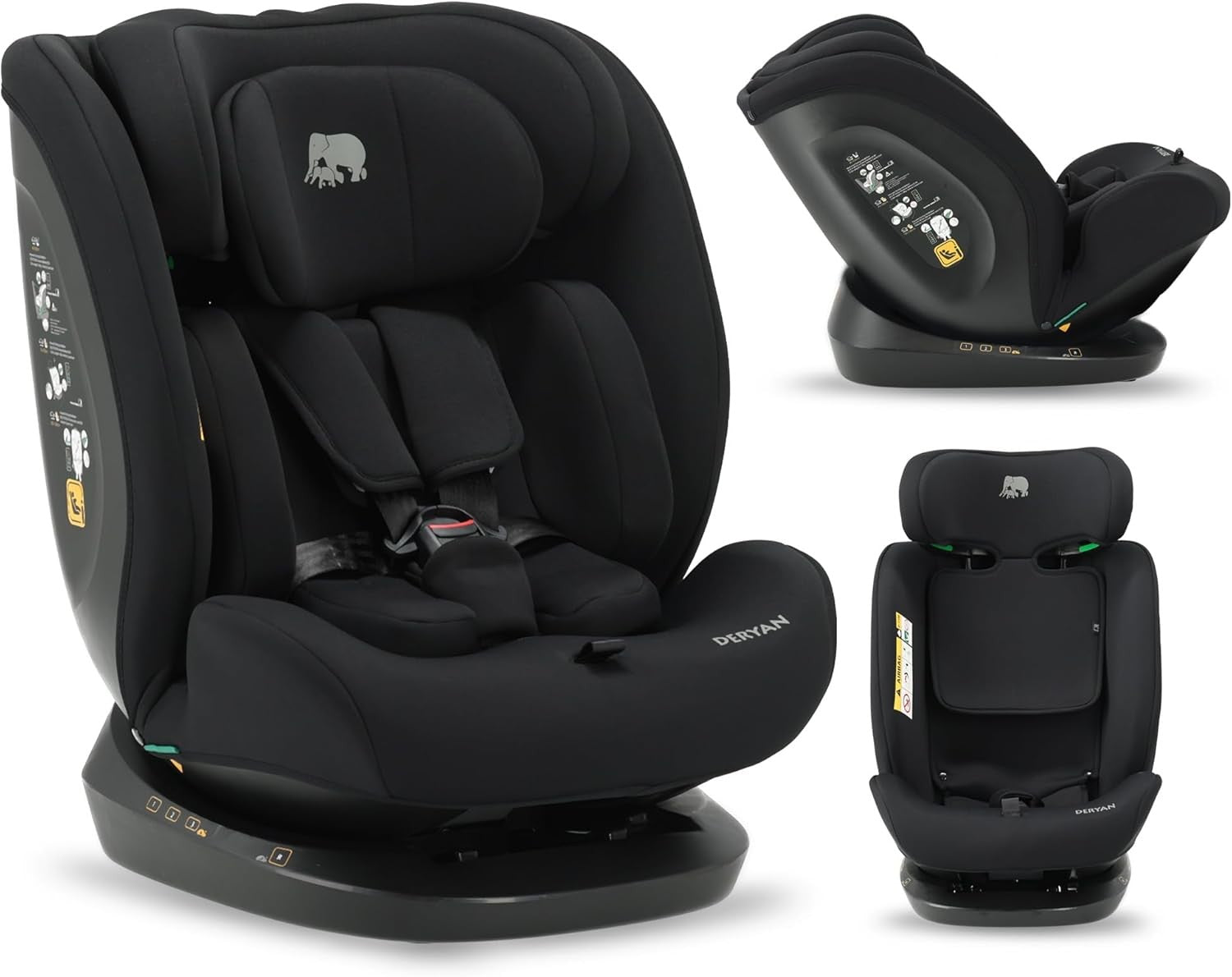 360° Rotating Child Car Seat 0–36kg Group 0 1 2 3 Newborn to 12 Years